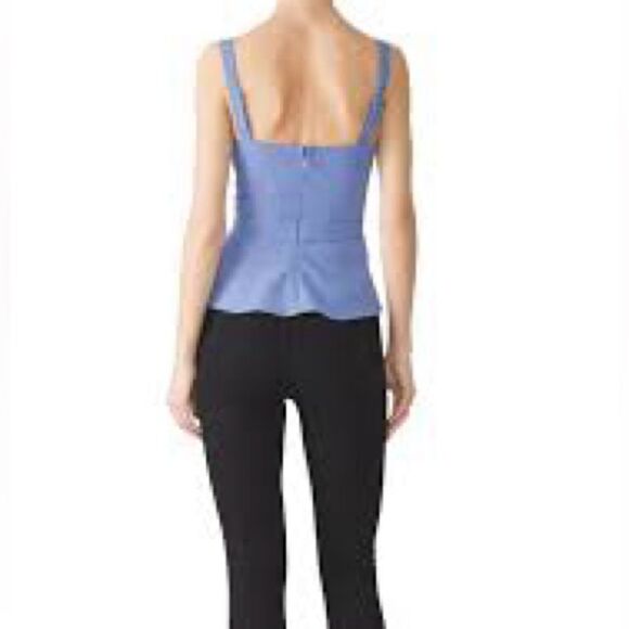 Parker Women's Blue Peplum Sweetheart Tank Top Size XXL - Picture 2 of 11